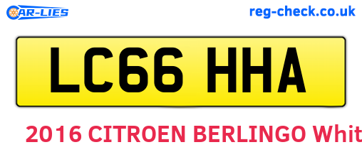 LC66HHA are the vehicle registration plates.