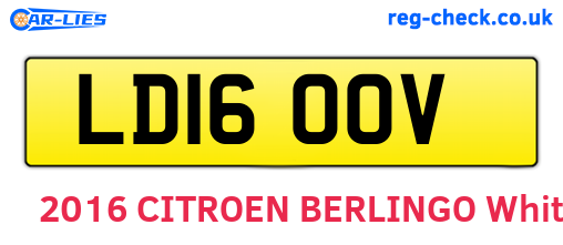 LD16OOV are the vehicle registration plates.