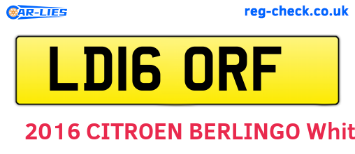 LD16ORF are the vehicle registration plates.