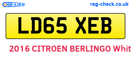 LD65XEB are the vehicle registration plates.