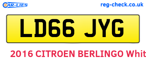 LD66JYG are the vehicle registration plates.