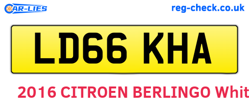 LD66KHA are the vehicle registration plates.