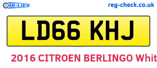 LD66KHJ are the vehicle registration plates.