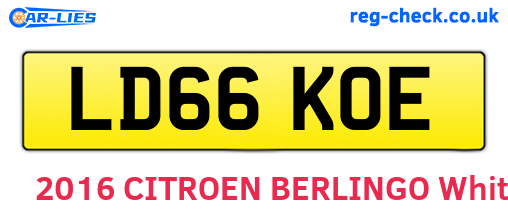 LD66KOE are the vehicle registration plates.