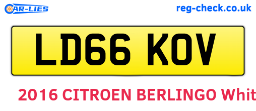 LD66KOV are the vehicle registration plates.