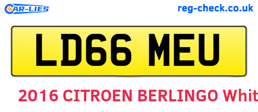 LD66MEU are the vehicle registration plates.