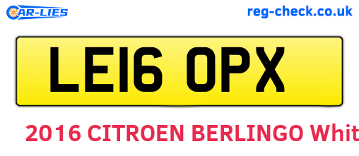 LE16OPX are the vehicle registration plates.