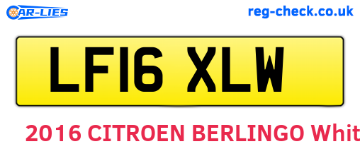 LF16XLW are the vehicle registration plates.