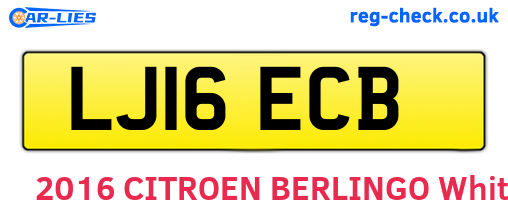 LJ16ECB are the vehicle registration plates.
