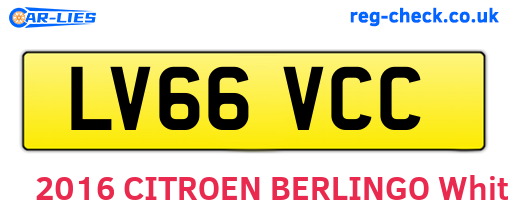 LV66VCC are the vehicle registration plates.