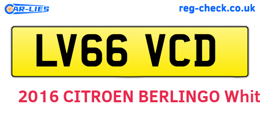 LV66VCD are the vehicle registration plates.