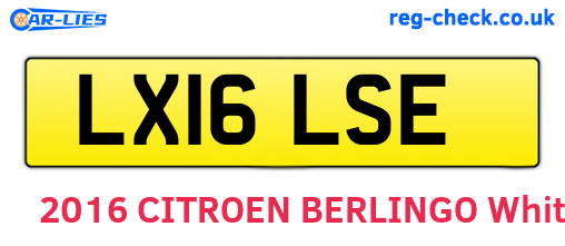 LX16LSE are the vehicle registration plates.