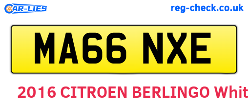 MA66NXE are the vehicle registration plates.