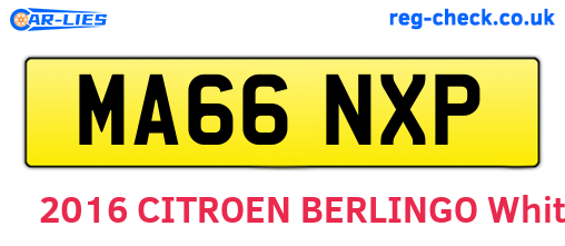 MA66NXP are the vehicle registration plates.