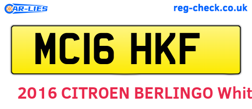 MC16HKF are the vehicle registration plates.