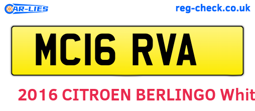MC16RVA are the vehicle registration plates.