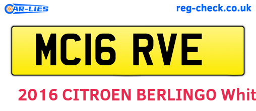 MC16RVE are the vehicle registration plates.