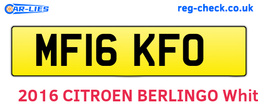 MF16KFO are the vehicle registration plates.