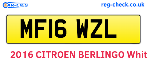 MF16WZL are the vehicle registration plates.