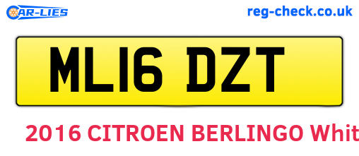 ML16DZT are the vehicle registration plates.