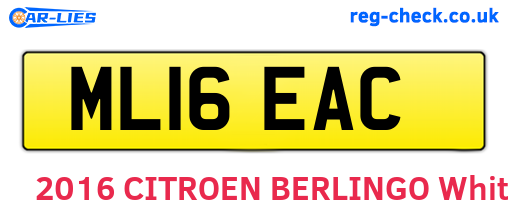 ML16EAC are the vehicle registration plates.