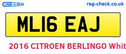 ML16EAJ are the vehicle registration plates.