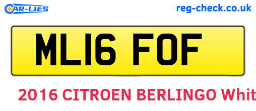 ML16FOF are the vehicle registration plates.