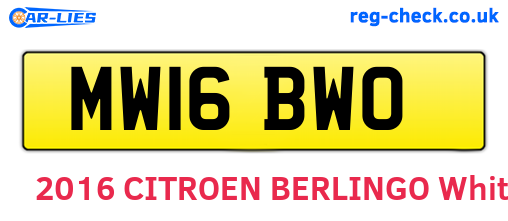 MW16BWO are the vehicle registration plates.