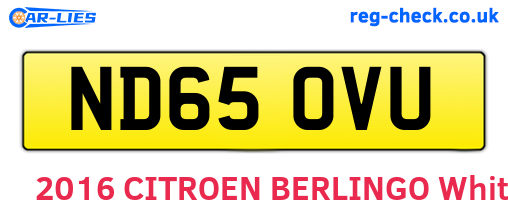 ND65OVU are the vehicle registration plates.