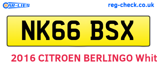 NK66BSX are the vehicle registration plates.