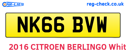 NK66BVW are the vehicle registration plates.