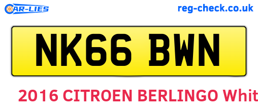 NK66BWN are the vehicle registration plates.