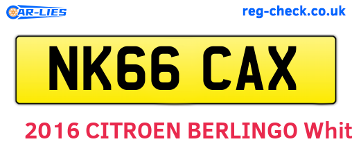 NK66CAX are the vehicle registration plates.