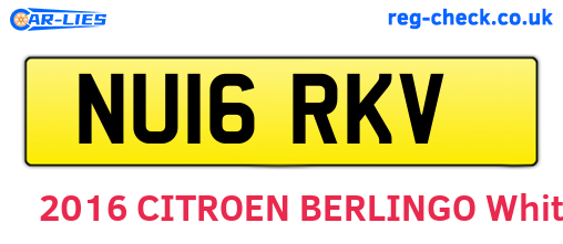 NU16RKV are the vehicle registration plates.