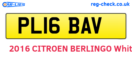 PL16BAV are the vehicle registration plates.