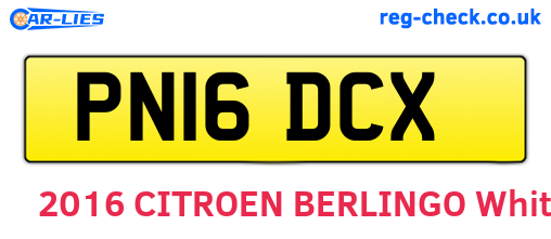 PN16DCX are the vehicle registration plates.