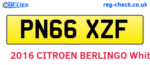 PN66XZF are the vehicle registration plates.