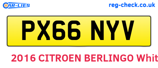PX66NYV are the vehicle registration plates.