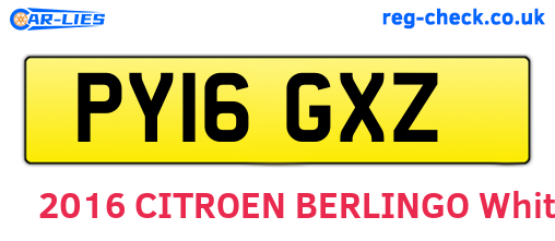 PY16GXZ are the vehicle registration plates.
