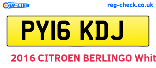 PY16KDJ are the vehicle registration plates.