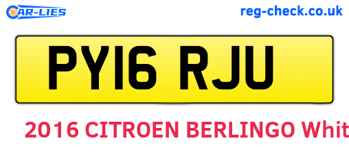 PY16RJU are the vehicle registration plates.
