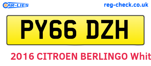 PY66DZH are the vehicle registration plates.