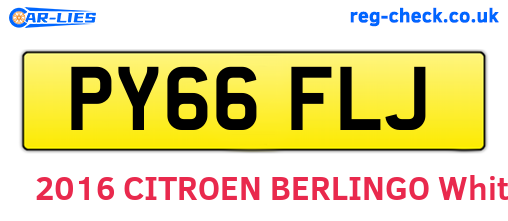 PY66FLJ are the vehicle registration plates.