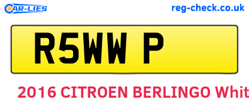 R5WWP are the vehicle registration plates.