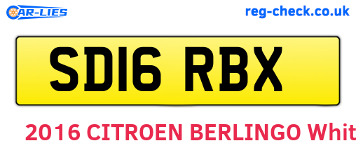 SD16RBX are the vehicle registration plates.