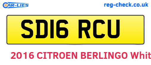 SD16RCU are the vehicle registration plates.