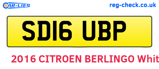 SD16UBP are the vehicle registration plates.