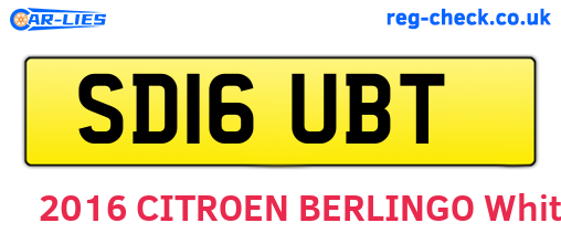SD16UBT are the vehicle registration plates.