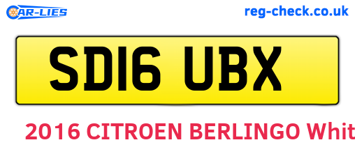 SD16UBX are the vehicle registration plates.