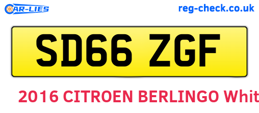 SD66ZGF are the vehicle registration plates.